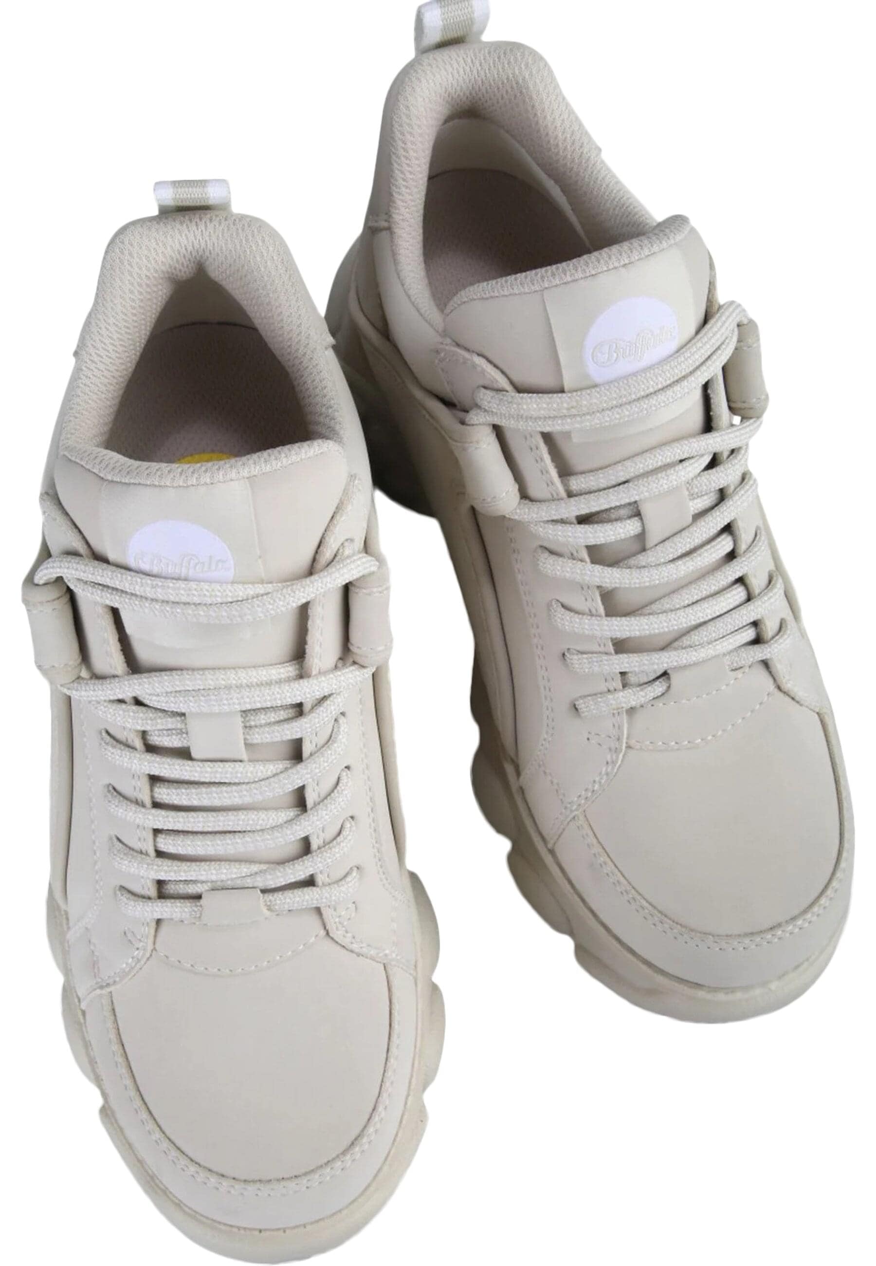 Trainingsschuh BUFFALO "Buffalo Damen Buffalo Cld Corin Vegan Nubuck", Damen, Gr. 39, beige, Kunstfaser, unifarben, Schuhe