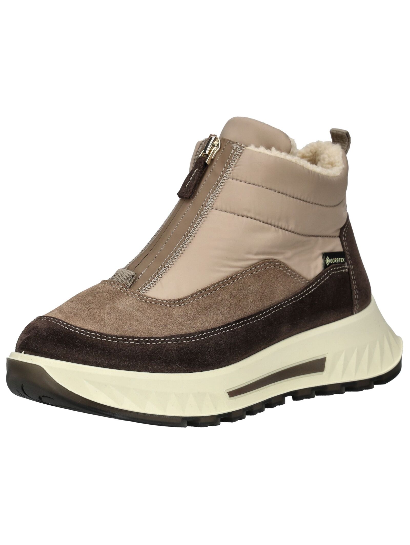 Stiefelette ARA "Ara Stiefelette Lederimitat/Textil", Damen, Gr. 40, braun, beige, Lederimitat, Textil, Schuhe Stiefelette