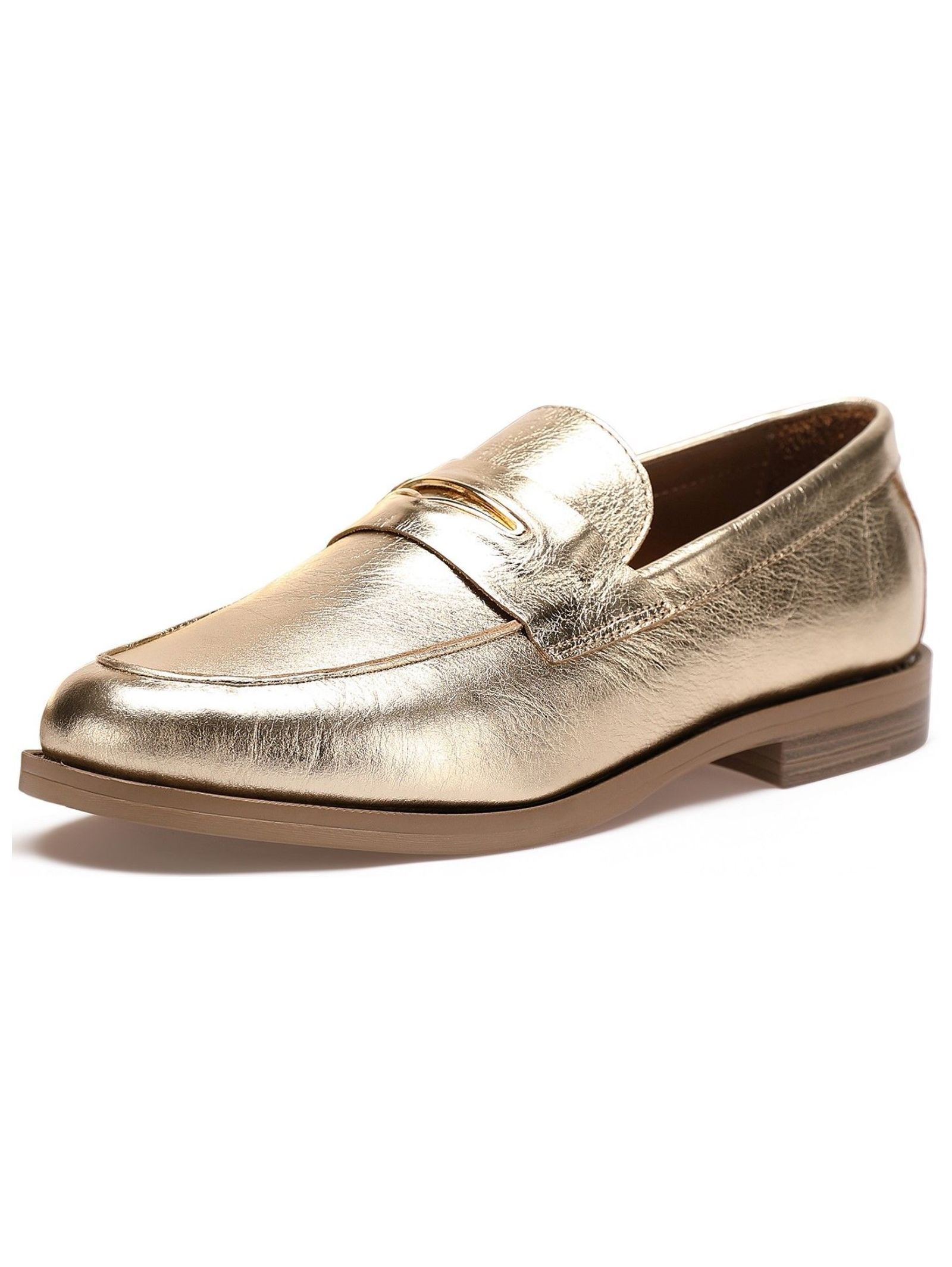 Slipper INUOVO "INUOVO Slipper Leder", Damen, Gr. 37, gold, Leder, Schuhe Slipper