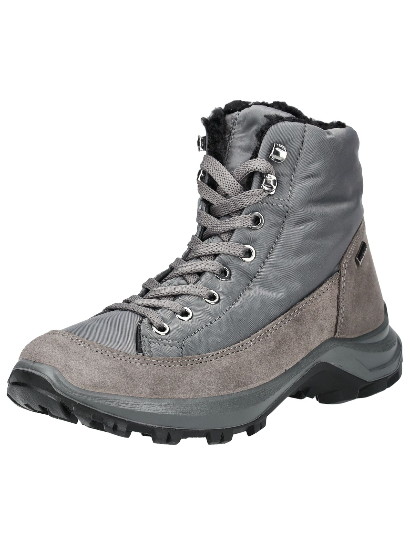 Stiefelette IMAC "Imac Stiefelette Veloursleder", Damen, Gr. 39, grau, Veloursleder, Schuhe Stiefelette