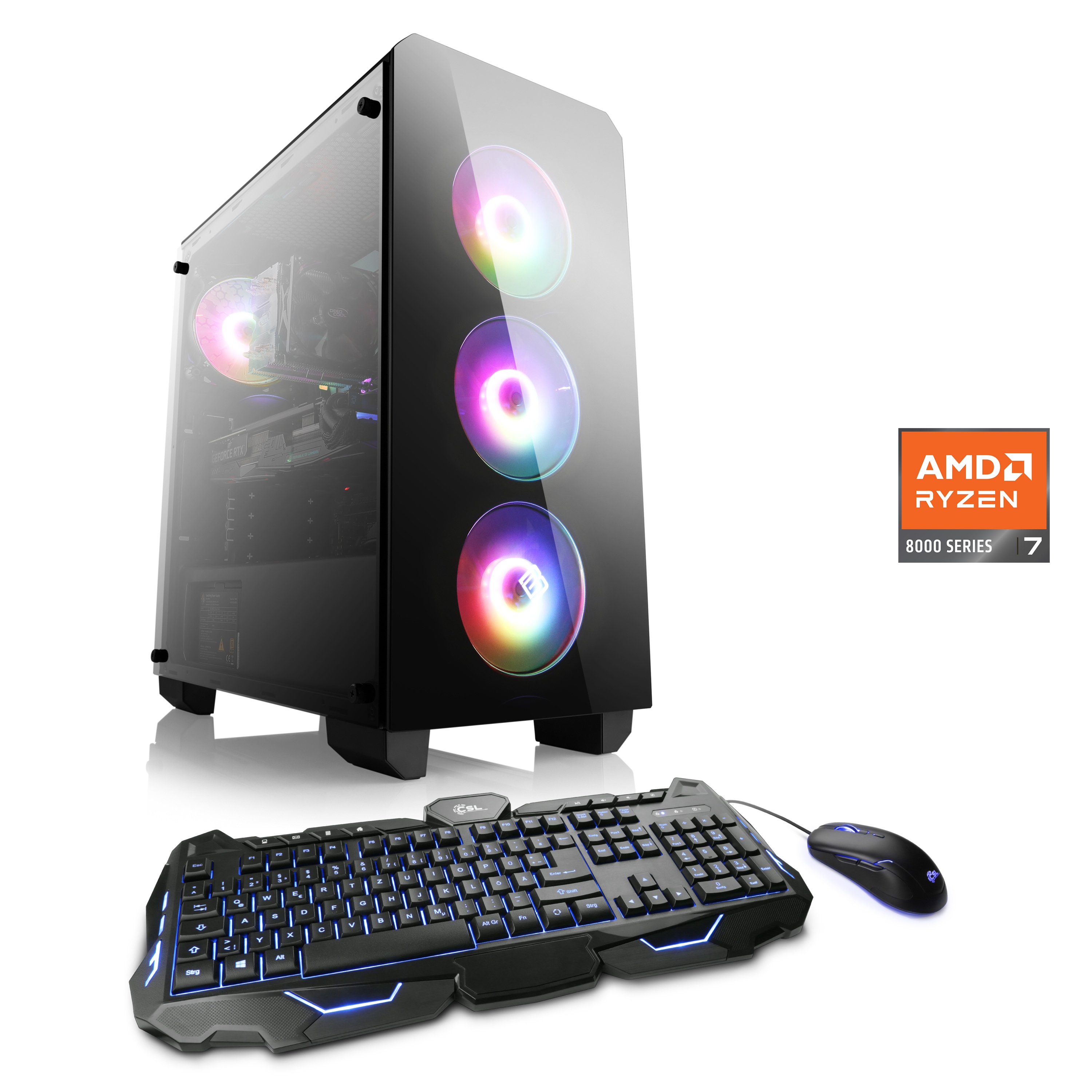 CSL Gaming-PC "Theseus V24630", schwarz, Microsoft Windows 11 Home (64 Bit), 64 GB RAM 2.000 GB SSD, Desktop-PCs Image