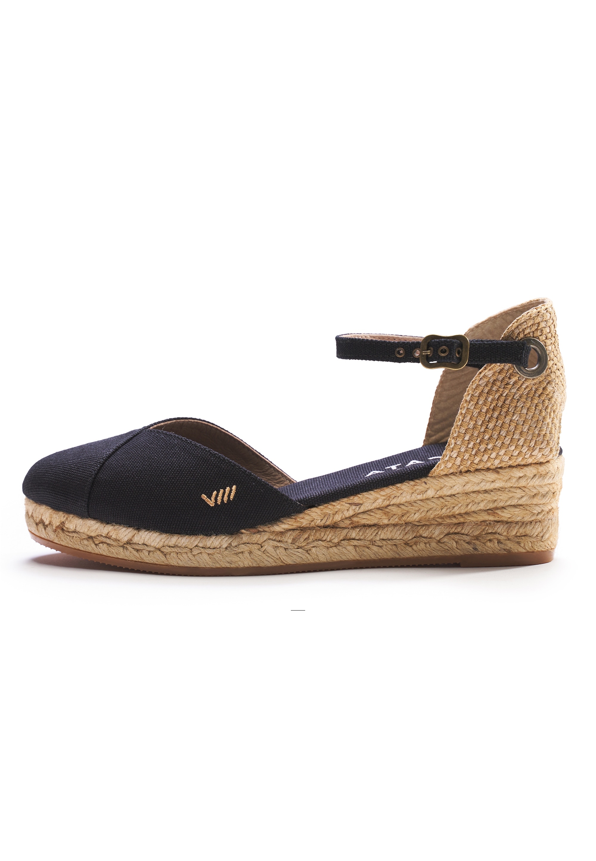 Espadrille VISCATA "Pubol", Damen, Gr. 37, schwarz (schwarz, beige), Textil, Schuhe Espadrille, mit schmalem Knöchelriemen