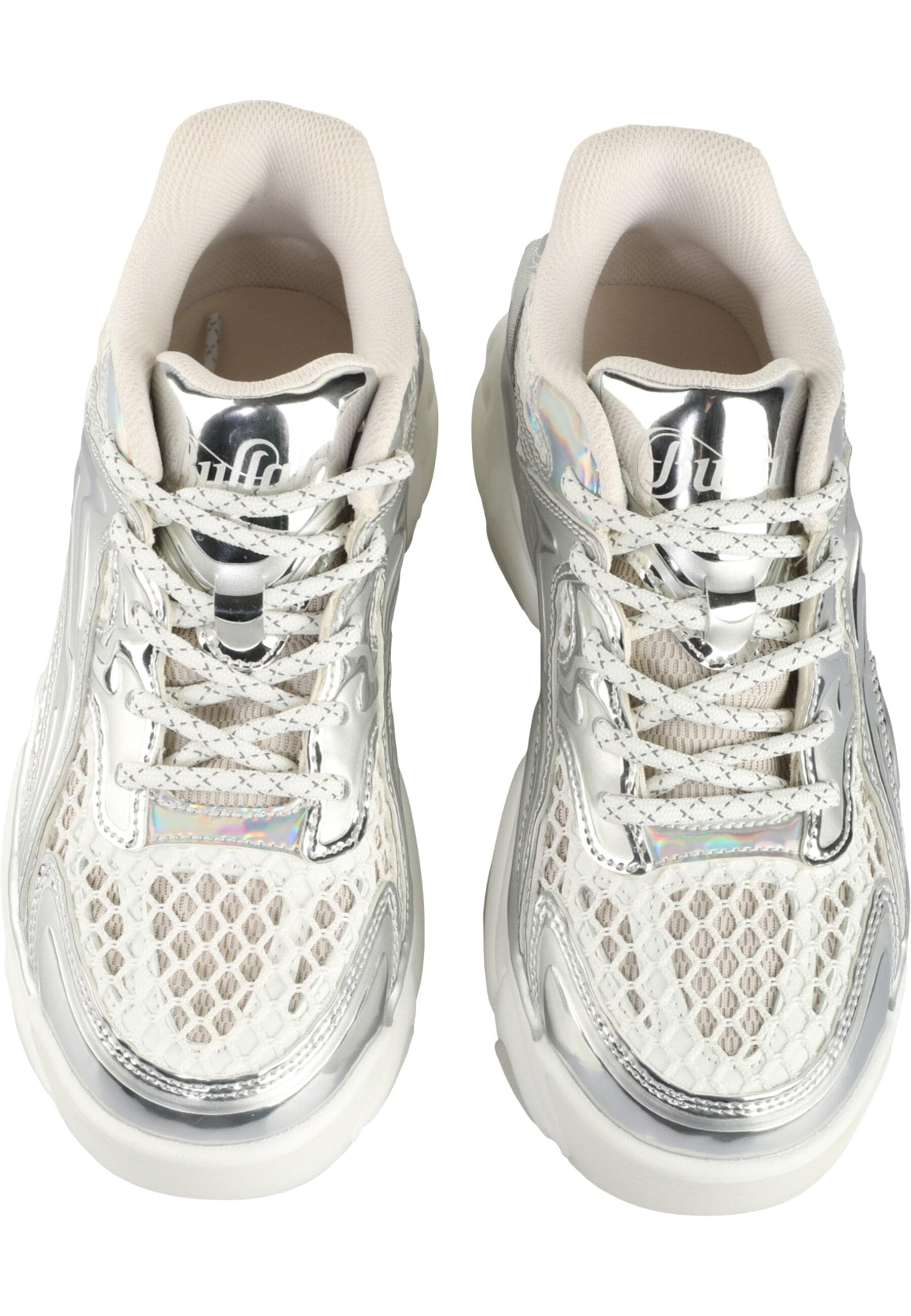 Trainingsschuh BUFFALO "Buffalo SCORE TEC", Damen, Gr. 39, weiß, silber, Schuhe