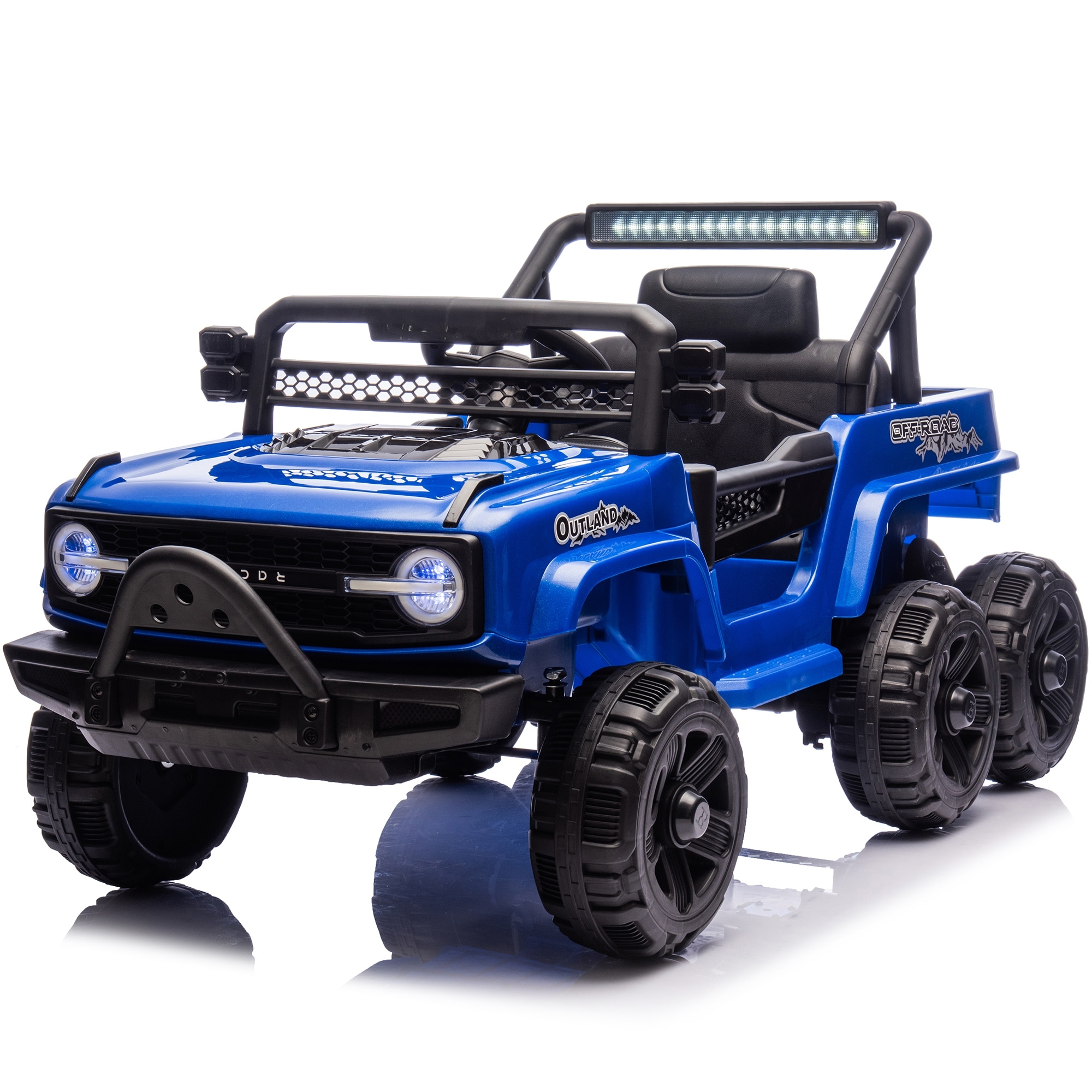 12V 6-Wheel Kids Electric Truck Parent RC 4-Motor Power Display LED Lights Gift
