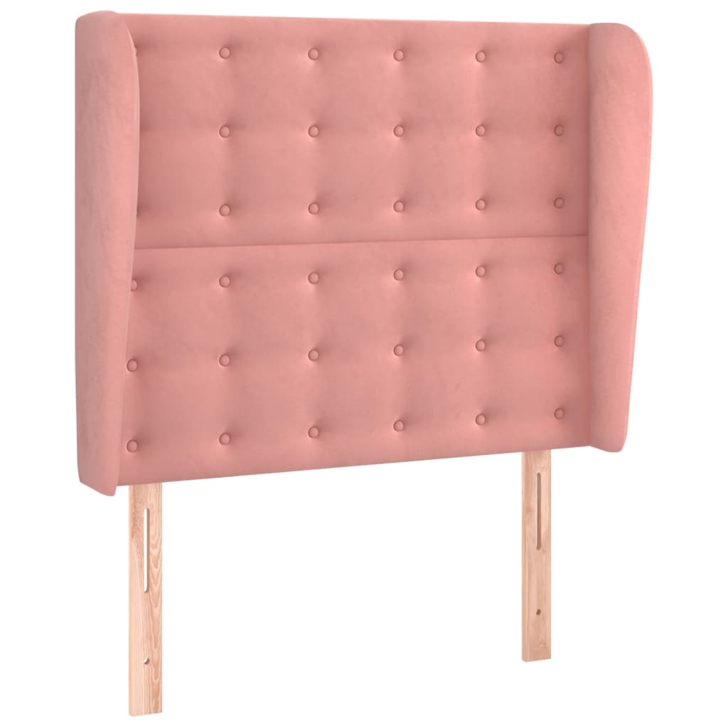 vidaXL Kopfteil mit Ohren Rosa 83x23x118/128 cm Samt Image