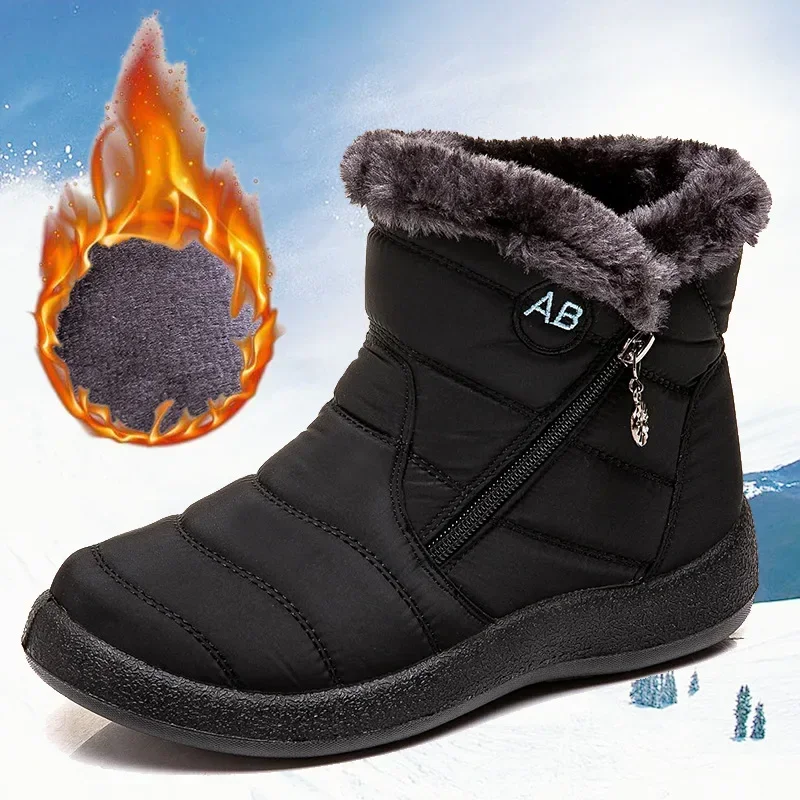 Frauen Stiefel Mode Wasserdichte Schnee Stiefel Für Winter Schuhe Frauen Lässig Leichte Ankle Botas Mujer Warme Winter Stiefel Schwarz