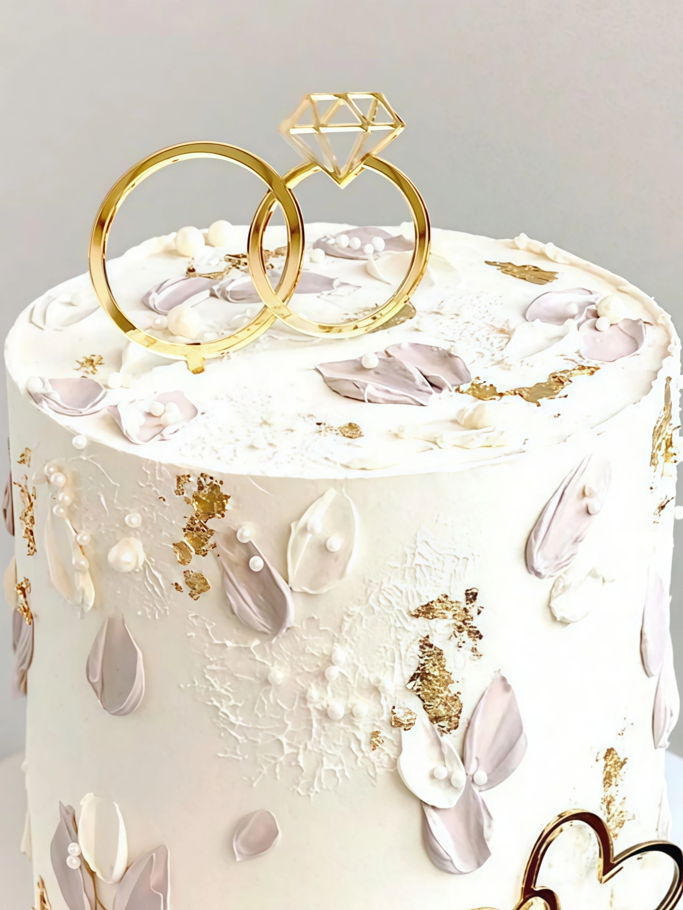 1 Stück Diamant-Ring-Acryl-Kuchenaufsatz – Dekor für Hochzeit/Verlobung/Jahrestag/Valentinstag, Backzubehör Image