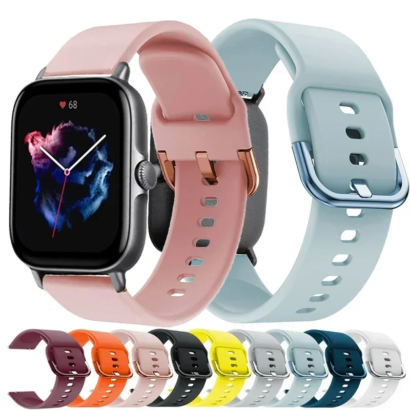 20mm/22mm Silikonband für Amazfit GTS/2/2e/4/3/GTS2 Mini/GTR 4/47mm/GTR2/2e/stratos 2/3 Sportuhrenarmband Amazfit Bip Armband Image