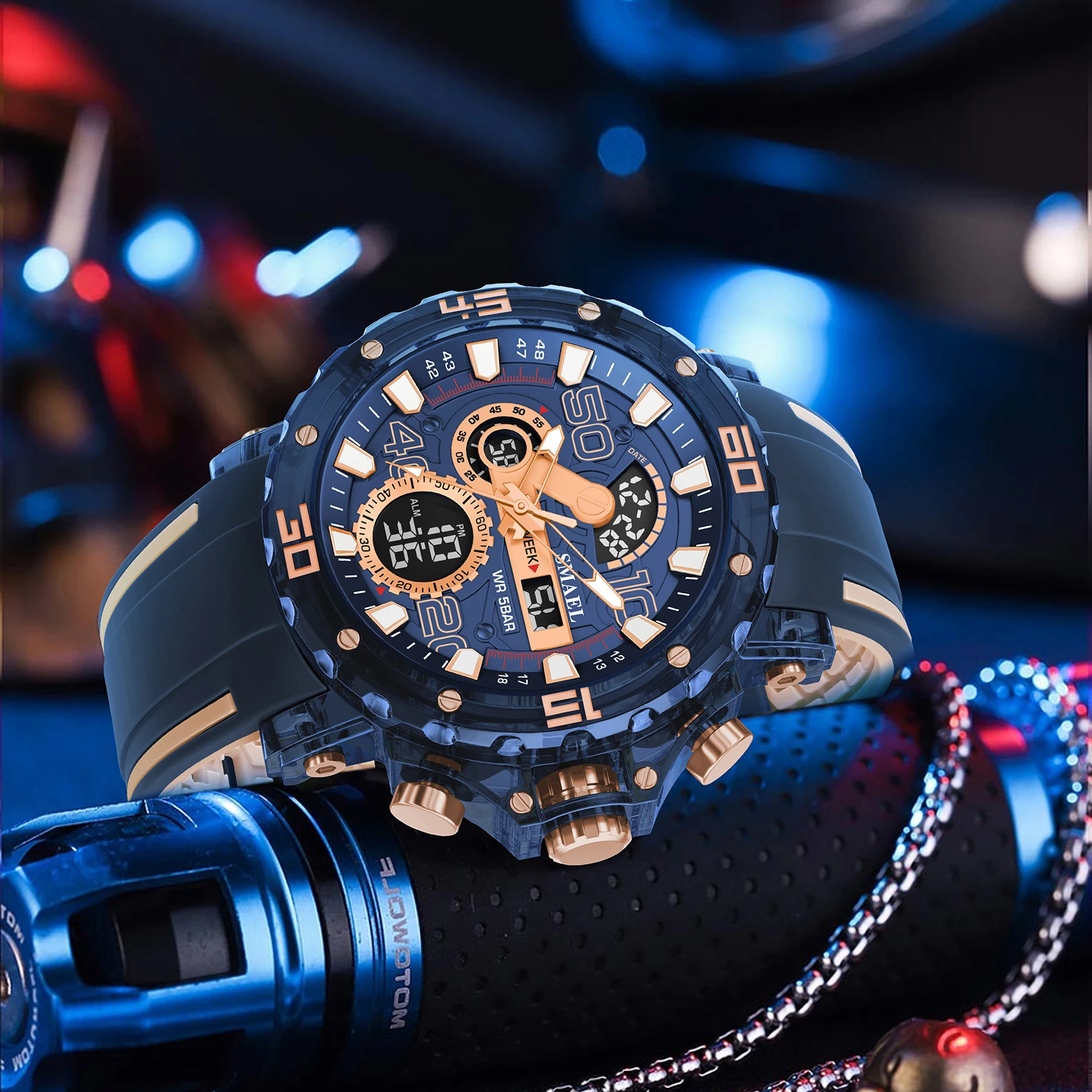 Military Watches Men Watch 2025 New 50M Waterproof Wristwatch Stopwatch Alarm LED Light Digital Watches 8136 Men