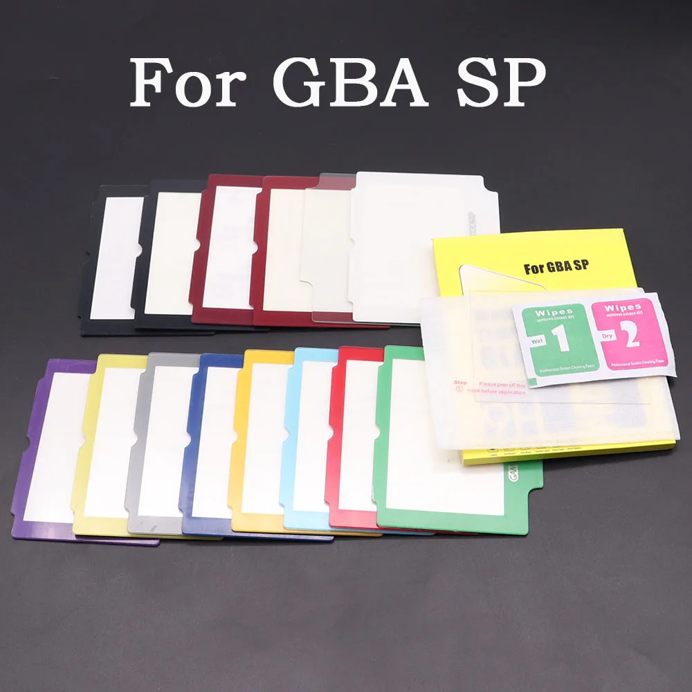 Ersatz Kunststoff/Glas Bildschirm Objektiv Für GBA SP Lcd Abdeckung Für Gameboy Advance SP Objektiv Schutz Mit Schutz Film Kit ersetzen Image