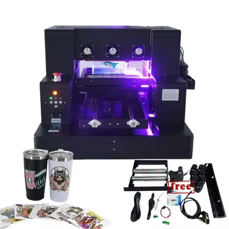 Vollautomatischer UV-Drucker A4 Multifunktions-A4-UV-Drucker 6 Farben für Handyhüllen, Glasdruck Image