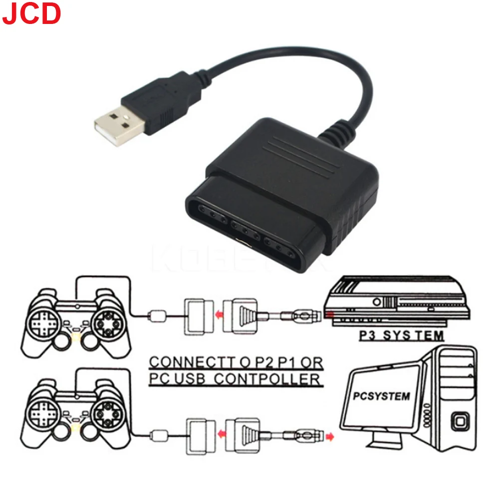 JCD 1PC USB Adapter Für PS2 zu PS3 PC Video Konverter Für Gaming Controller Hohe Qualität Langlebig Spiel zubehör Image