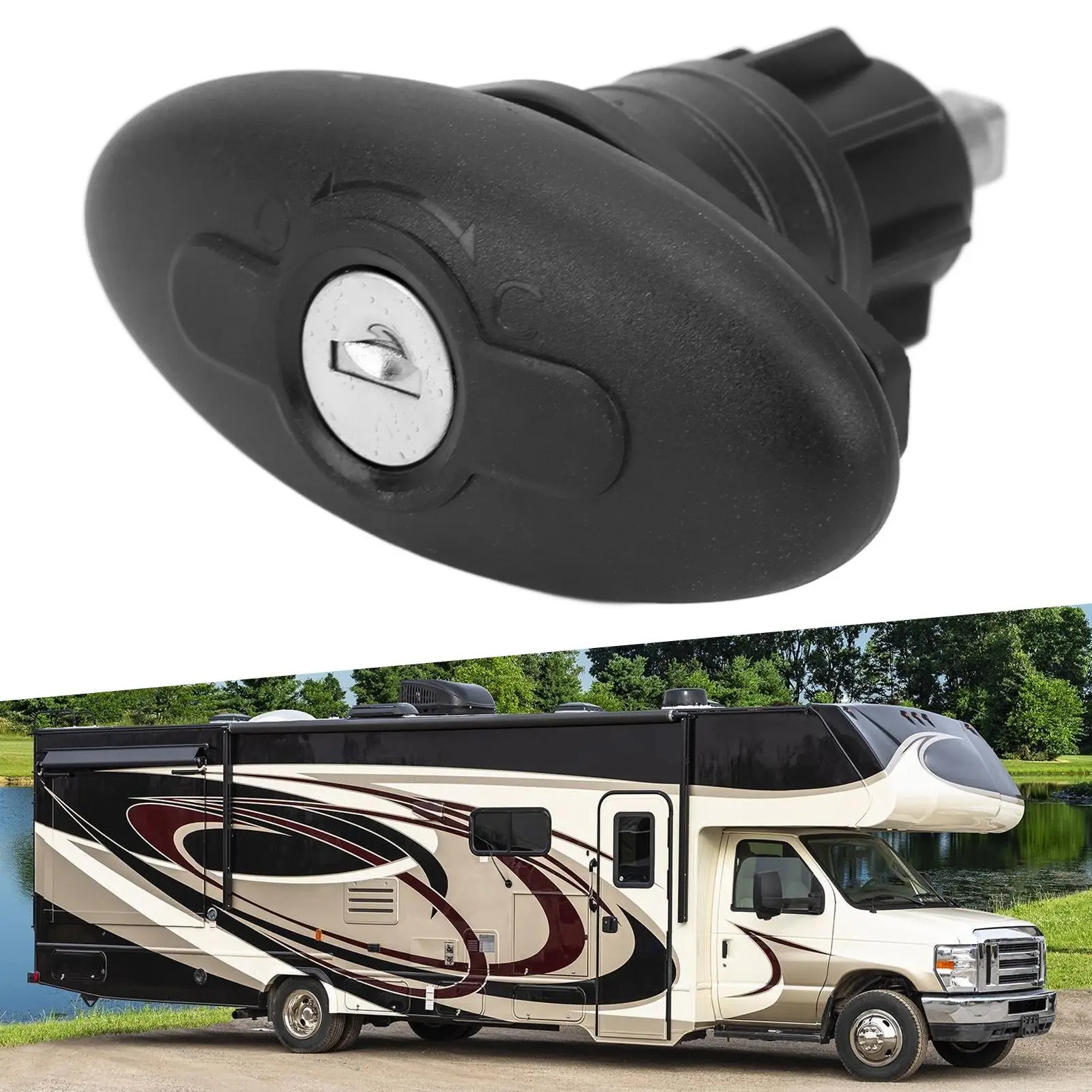 RV Wohnmobil Kabinentür Kompressionsschloss Dreh 30mm Zinklegierung Nylon für Wohnwagen Yacht Camper Camping Fahrzeugzubehör Image
