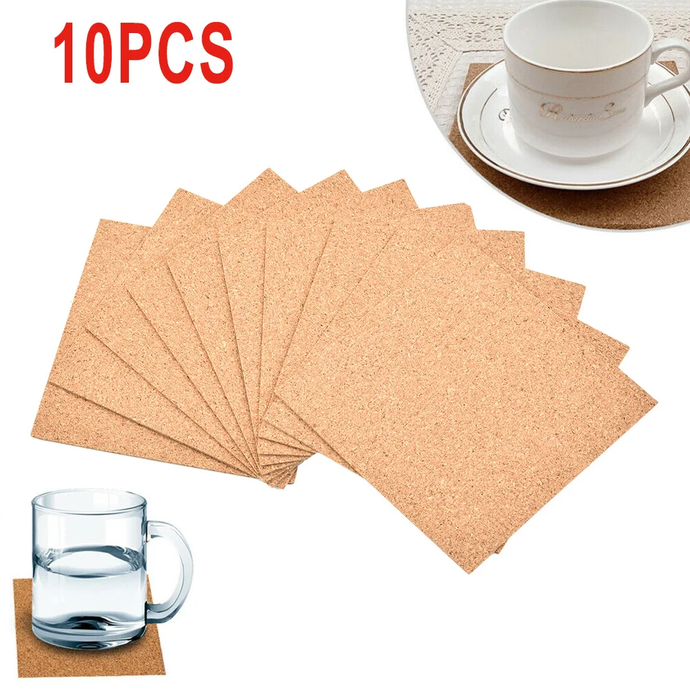 ﻿ 10Pcs Kork Untersetzer Platz Dicke Kork Matte DIY Trägerblatt Für Home Bar Haushalt Küche DIY Desktop Dekoration Kork Pads