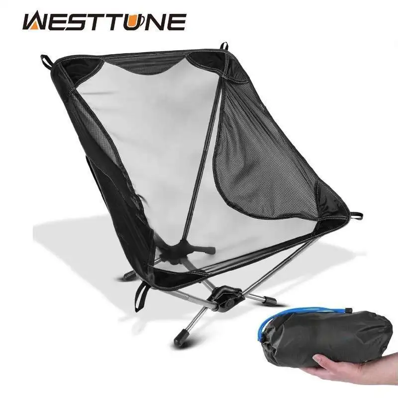 WESTTUNE Ultraleichter Outdoor-Campingstuhl, 780 g, leichter Strandstuhl aus Aluminiumlegierung, Netzstuhl für Rucksackreisen, Wandern, Reisen