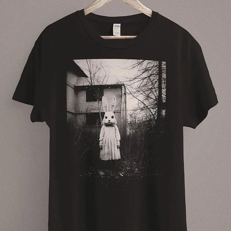 Horror-Kaninchen-T-Shirt Goblincore T-Shirt Weirdcore Gothic Ästhetische Pastell-Gothic-Kleidung Gruselige süße dunkle Cottagecore-Kleidung Geschenke