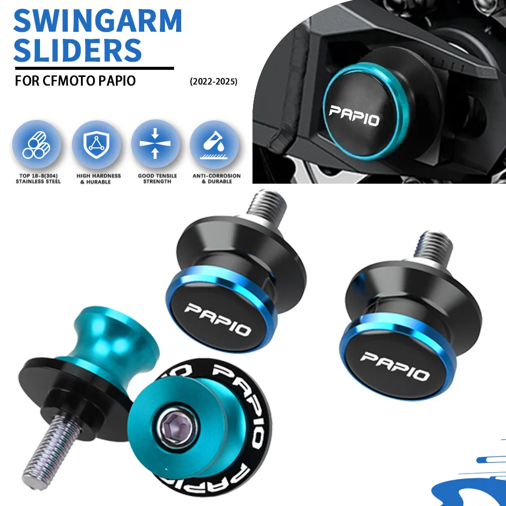 FÜR CFMOTO Papio XO-1 XO-2125 NOVA PAPIO XO1 XO2 CL SS 2022-2026 2025 2024 2023 Schwinge Spulen Hinten Ständer Schrauben Sliders Image
