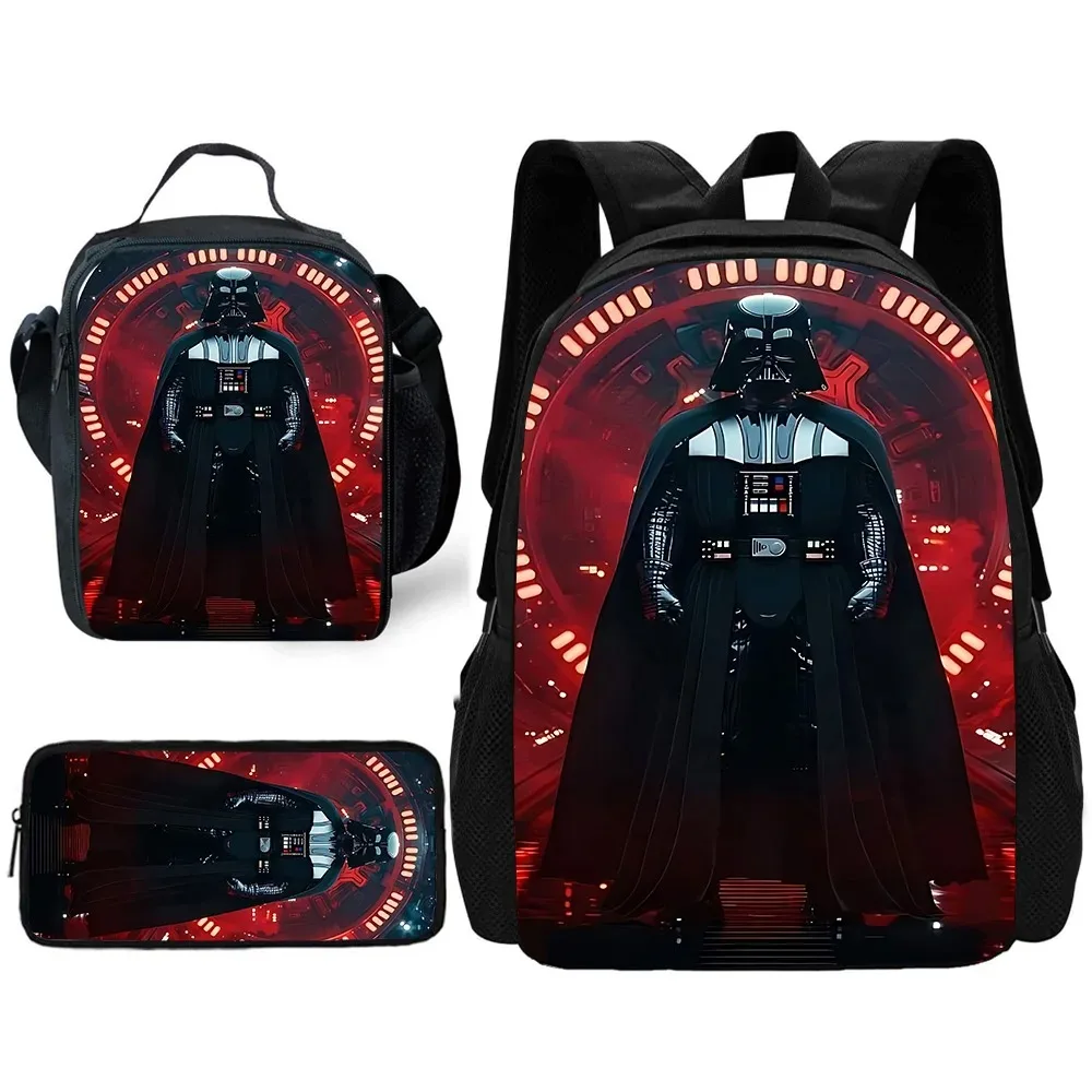 Sac à dos d'école pour enfants Star Mandalorians w-Wars avec sacs à déjeuner, sacs à crayons, sacs d'école pour garçons et filles, meilleur cadeau