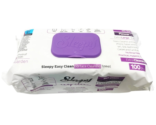 Sleepy Easy Clean Oberflächenreinigungstücher - Lila (100 Tücher) Image