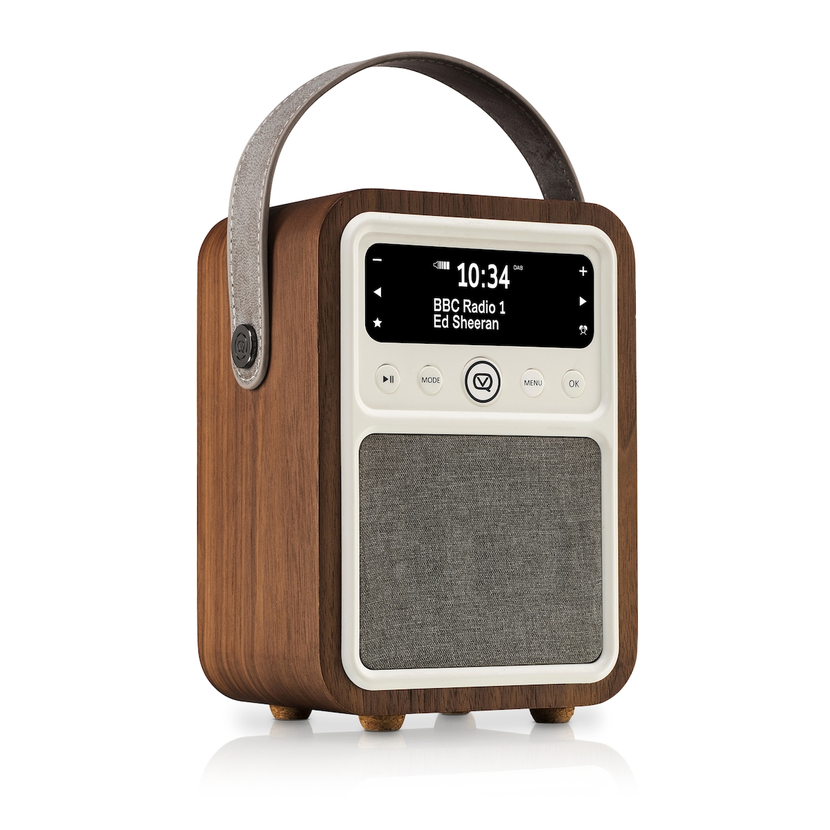 VQ – Monty – Radio – DAB/DAB+ Digitalradio mit UKW, Bluetooth-Lautsprecher, Wecker, USB-Ladeanschluss, Echtholzgehäuse – Braunes Design von VQ Image