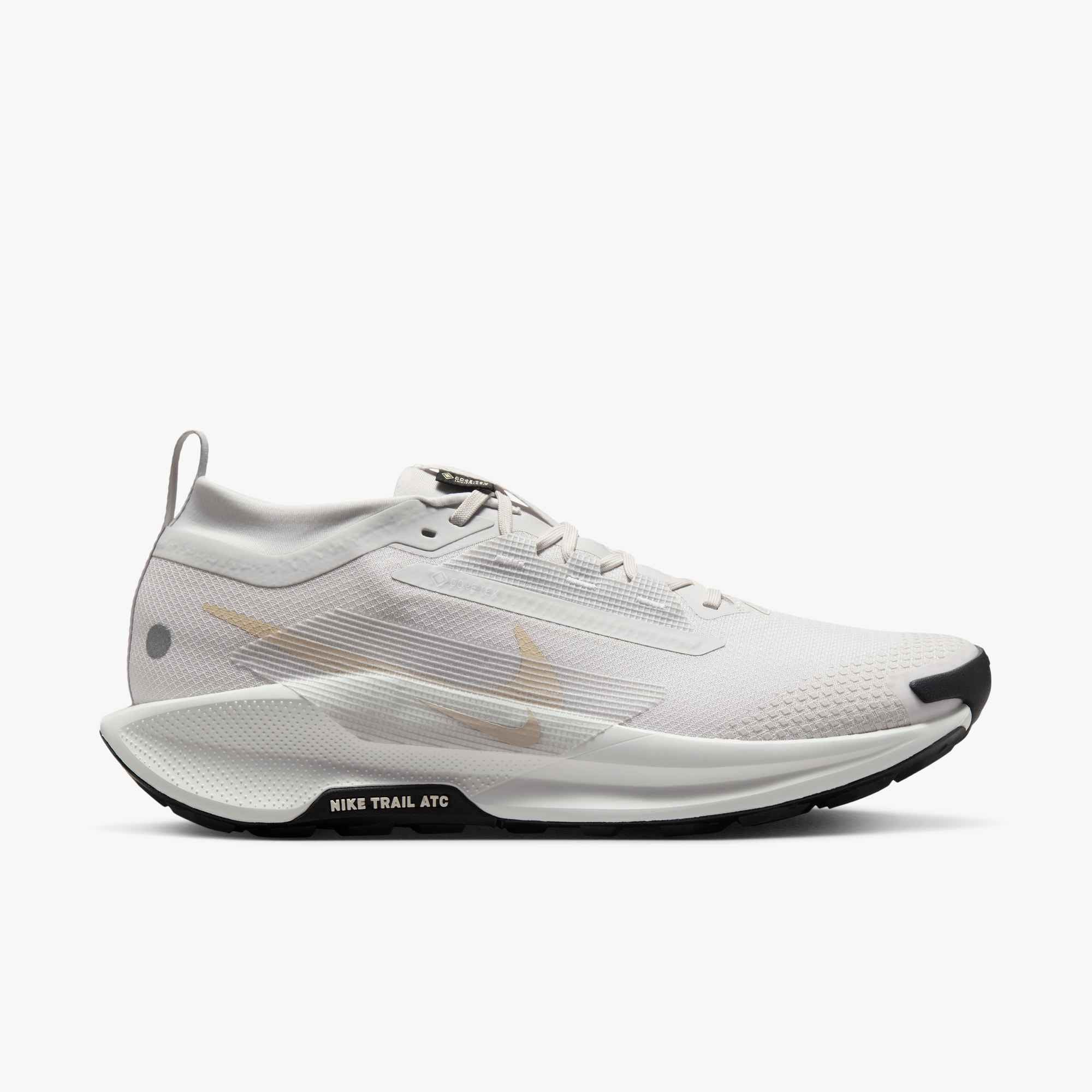 Laufschuh NIKE "NIKE PEGASUS TRAIL 5 GTX", Herren, Gr. 47,5, vast grau, sanddrift, summit weiß, schwarz, Synthetik, Textil, Schuhe Laufschuh, wasserdicht