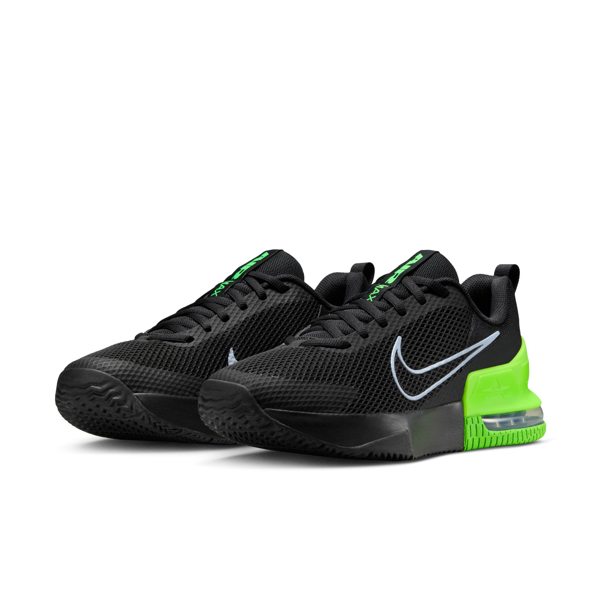 Sneaker NIKE "M AIR MAX ALPHA TRAINER 6", Herren, Gr. 44, schwarz, ghost, grün strike, Synthetik, Textil, Schuhe Sneaker