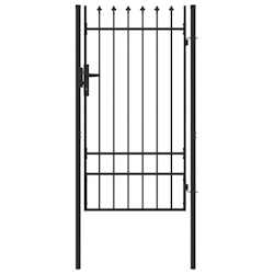 vidaXL Zauntor Grau 100 x 175 cm Pulverbeschichteter Stahl Image