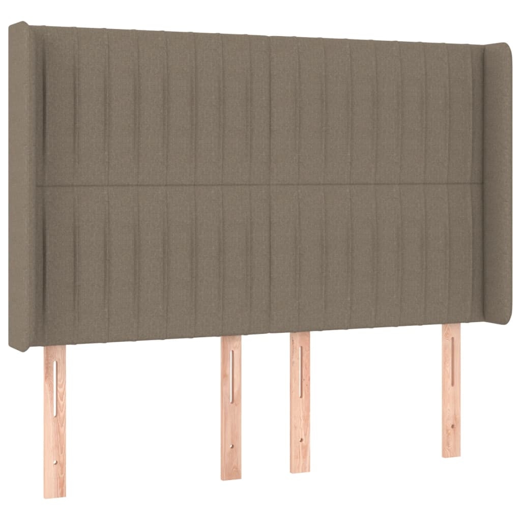 vidaXL Kopfteil mit Ohren Taupe 147x16x118/128 cm Stoff Image