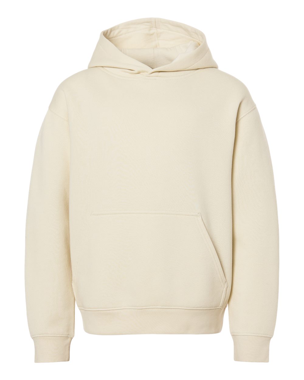 LAT 2296 Youth Fleece Hoodie Sweatshirt in Natural size Large LA2296