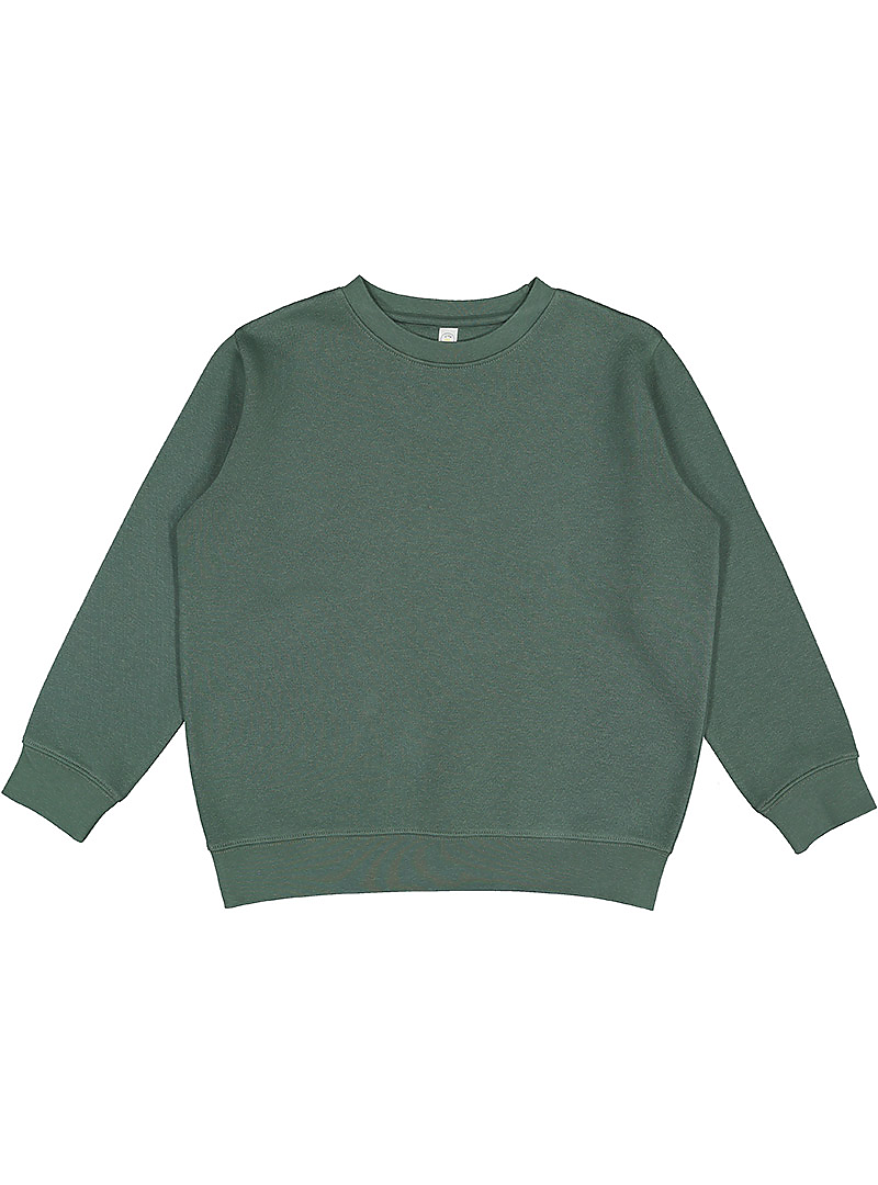 LAT L2225 Youth Fleece Sweatshirt in Basil size XL | Cotton/Polyester Blend 2225LA, 2225
