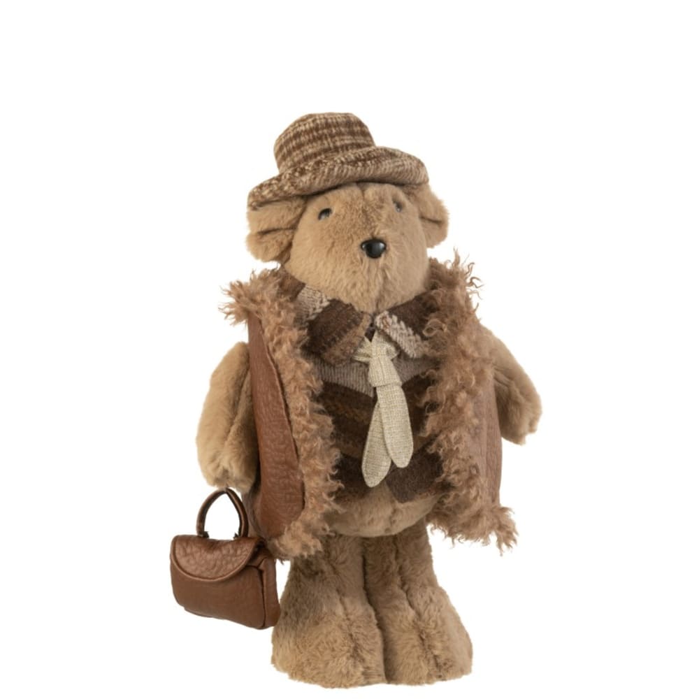Orso con borsa a mano in marrone 23x17x36 cm