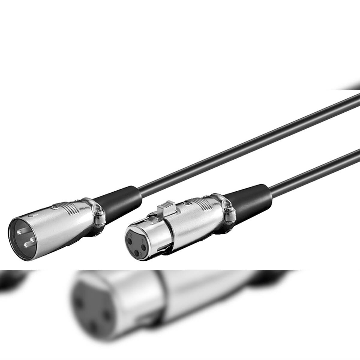 Goobay 50715 XLR Anschlusskabel, 6 m, Schwarz - XLR-Stecker (3-Pin) > XLR-Buchse (3-Pin) Image