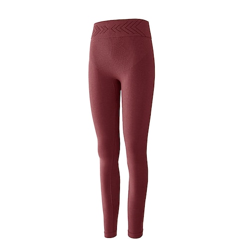 Damen Basisschicht unten Thermische Unterwäsche Hohe Taille Outdoor Laufen Fitness Unterteile Einfarbig Leichte Kaffee Schwarz Rot Winter Sport Sportkleidung Image