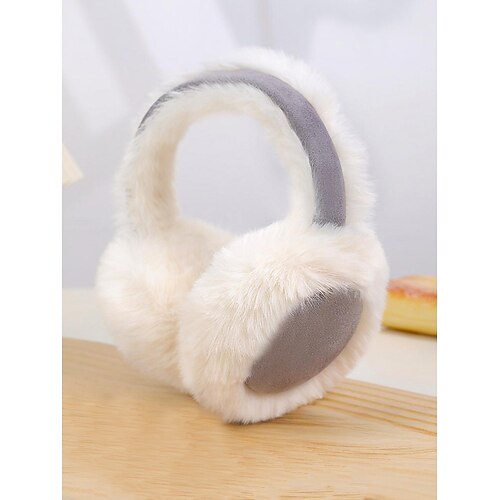 Weihnachts-Ohrenschützer aus Kunstpelz für Damen, faltbares Design, Stirnband aus mehreren Materialien für den Winter, gemütliches und stilvolles Accessoire für kaltes Wetter Image