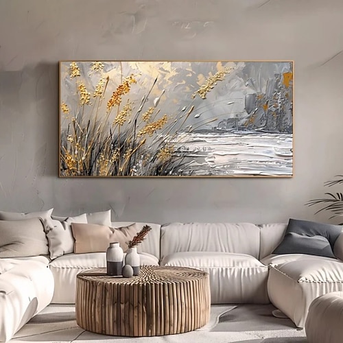 handgefertigtes Ölgemälde auf Leinwand, Wandkunst, Dekoration, moderne abstrakte Textur für Wohnzimmer, Heimdekoration, gespannter Rahmen, hängendes Gemälde/gerolltes rahmenloses, ungedehntes Gemälde Image