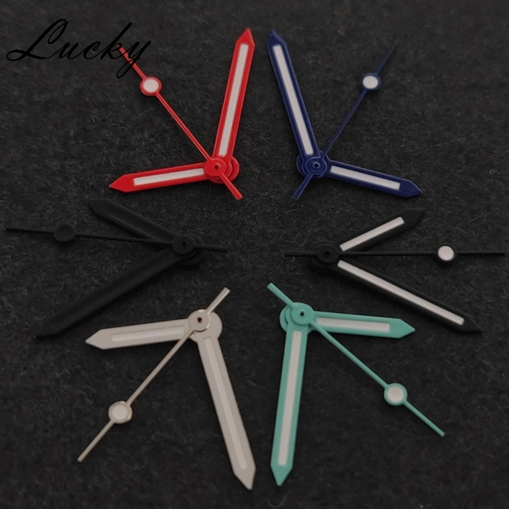 High Quality NH35 NH36 Hands Green Luminous Silver Black Red Blue Watch Hands Fit NH34/NH35/NH36/4R/7S Movement Watches Pointers