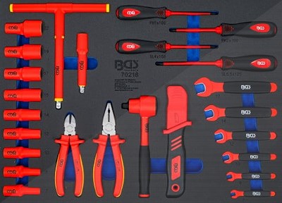 Bgs Werkstattwageneinlage 3/3: VDE-Steckschlüssel-Satz, Vierkant 3/8 [Hersteller-Nr. 70218] Image