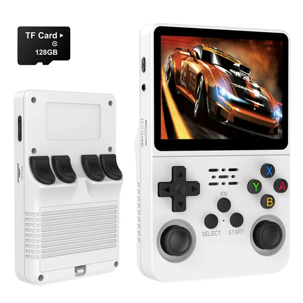 Red/blue R36S Retro Handheld Video Game Console Linux System 3.5Inch IPS Screen R35s Pro Portable Pocket Video Player 64GB Games