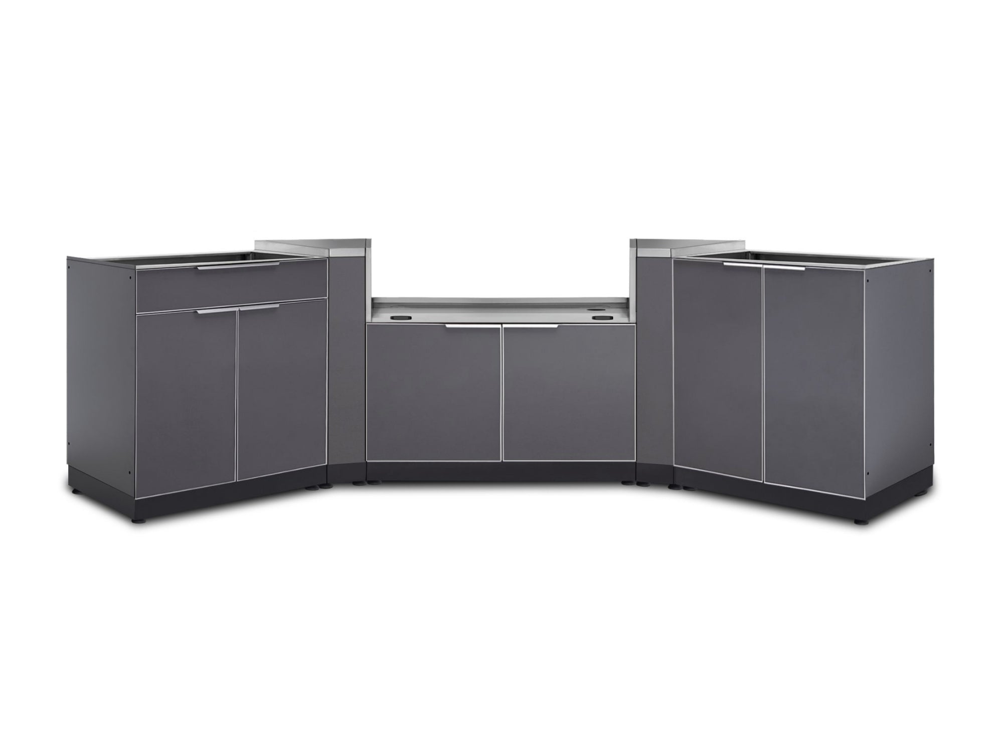NewAge Outdoor Kitchens Aluminum 5-Piece Cabinet Set with 2-Door, Bar, Corner, and Grill Cabinet
