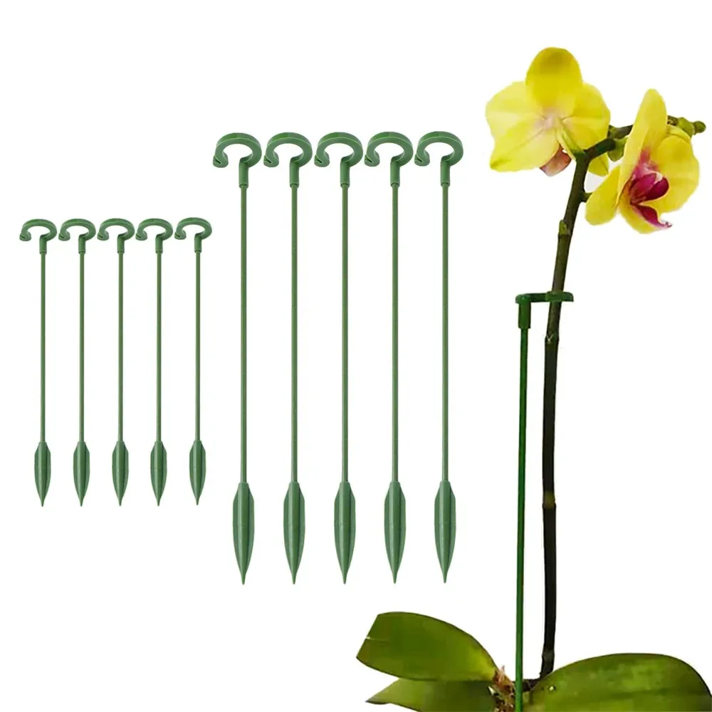10 Stück/Lot kleine Pflanzenpfähle für Zimmerpflanzen, Pflanzenstützpfähle mit einem Stiel für Phalaenopsis/Orchideenblüten/Rosen/Sukkulenten Image