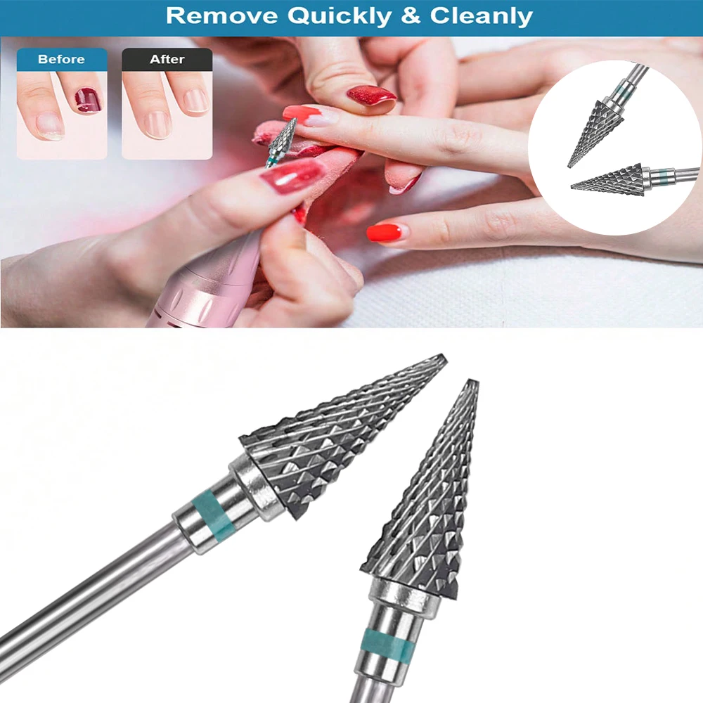 2-teiliges hochwertiges Metall-Nagelbohrer-Set, ultrascharf, für präzise Maniküre/Pediküre, mit Schutzhülle Image