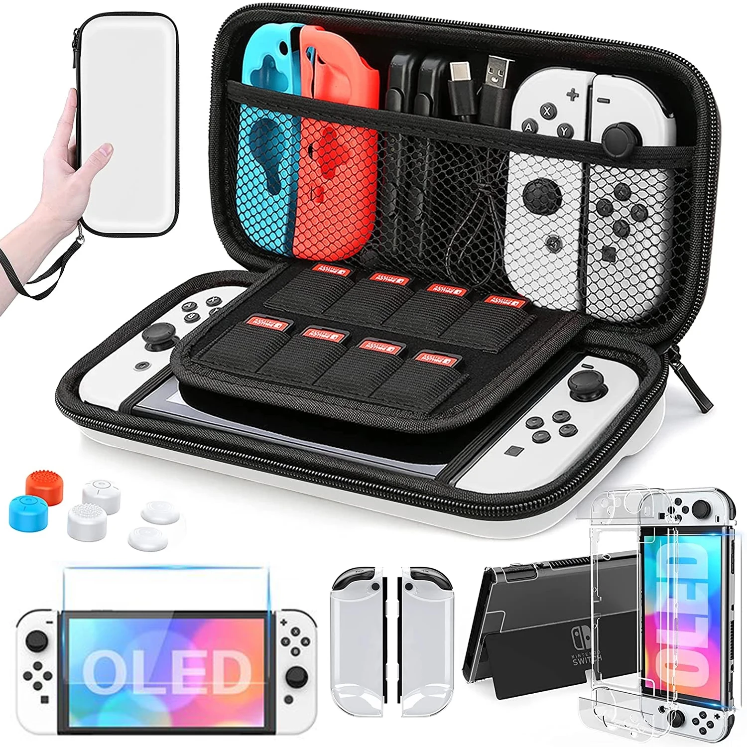 Estuche Funda für Nintendo Switch & OLED Joycon Nintendo Swich Joy Con Schutz Spielkonsole Fall Zubehör Abdeckung Shell Haut Image