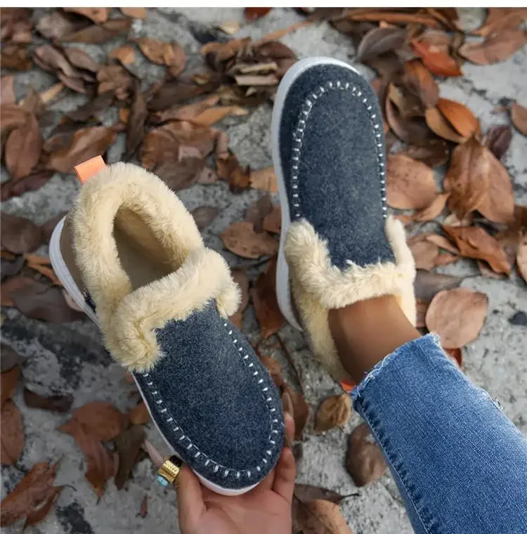 Schnee frauen Stiefel Plüsch Frau Schuhe Slip Auf Frauen Schuhe Plus Größe Stiefeletten Plattform Neue Botas Mujer frauen winter Schuhe