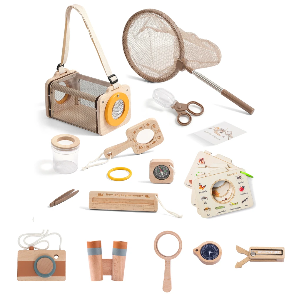 Kinder Outdoor Explorer Werkzeug Kinder Montessori Lernspielzeug Insekten Pflanze Beobachtungsbox Viewer Gebunden Catcher Geschenkset Image