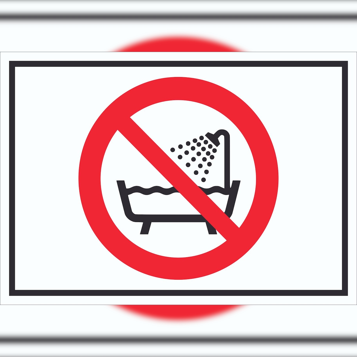 HB-Druck Wasserkontakt mit Gerät verboten Symbol Schild A1 Rückseite selbstklebend Image