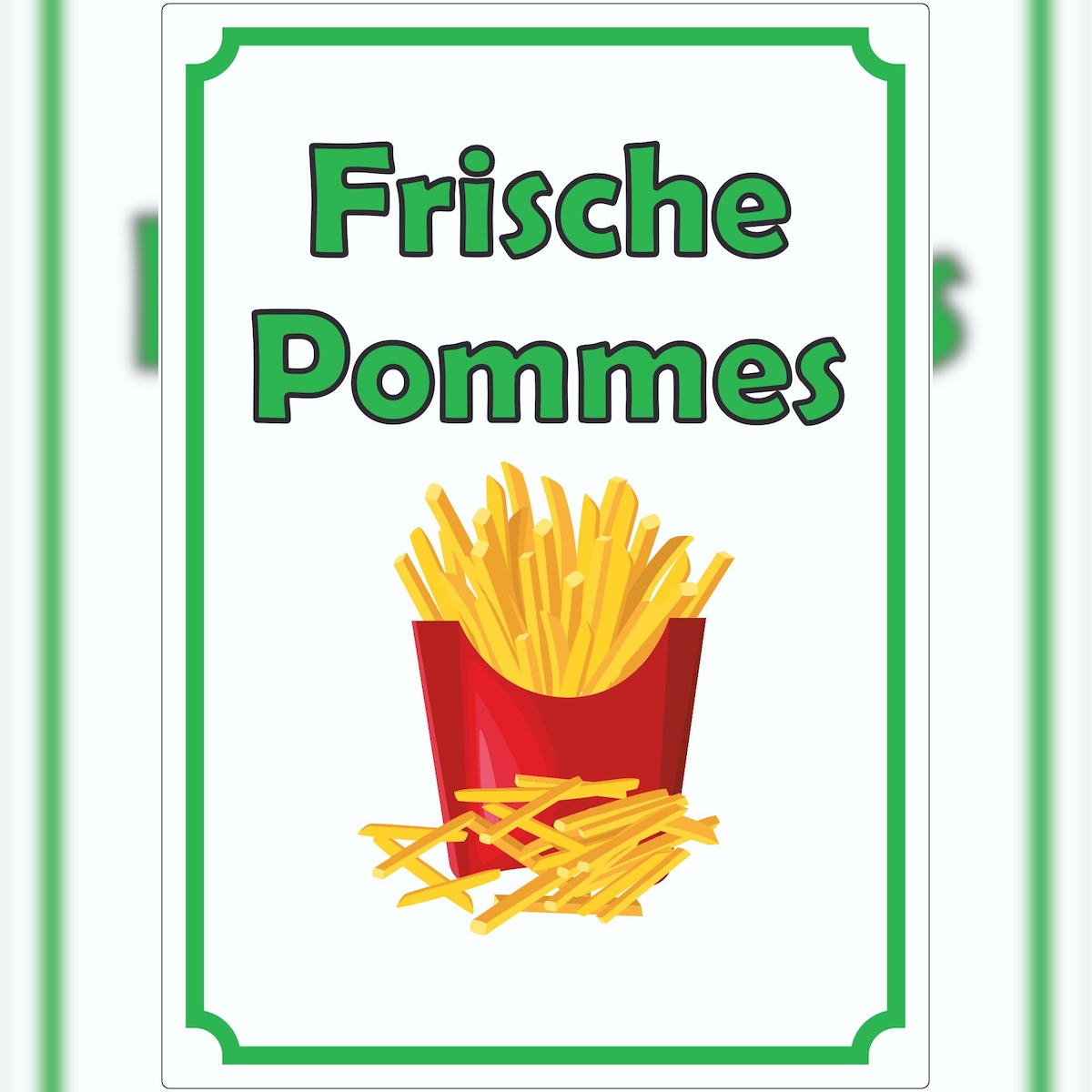 HB-Druck Frische Pommes Frites Aufkleber Hochkant A2 (420x594mm) Image