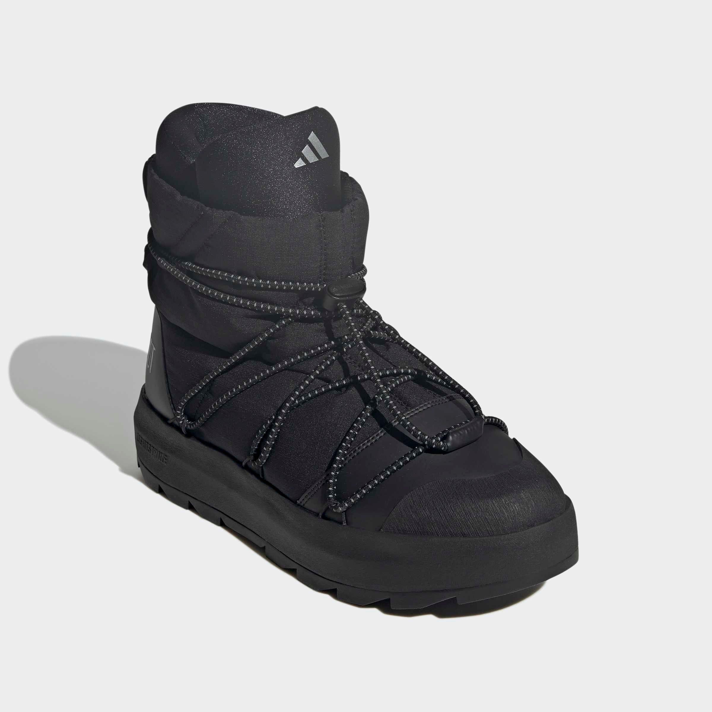 Sneaker ADIDAS SPORTSWEAR "ADIDAS X MOON BOOT ACE MID", Damen, Gr. 40, core schwarz, core schwarz, matte silber, Synthetik, Textil, Schuhe Sneaker