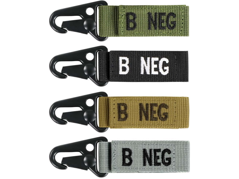 Condor Outdoor Blood Type Key Chain 4 Pcs/Pack Bneg Black 239B-002
