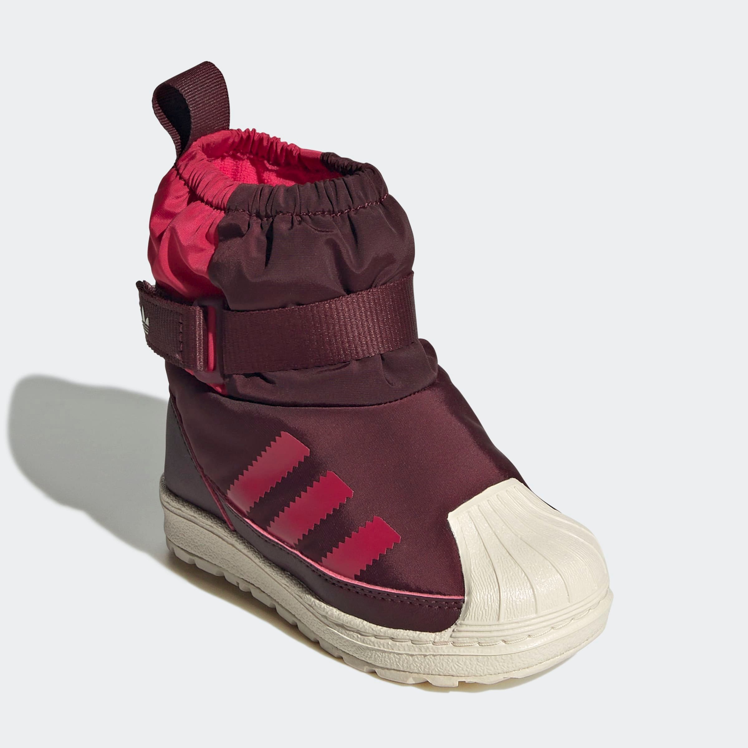 Winterstiefel ADIDAS ORIGINALS "ADIDAS SUPERSTAR 360 STIEFEL FÜR KINDER", Damen, Gr. 23, maroon, wonder weiß, ruby rot, Synthetik, Textil, Schuhe Winterstiefel, Winterschuhe, Winterboots, Snowboots