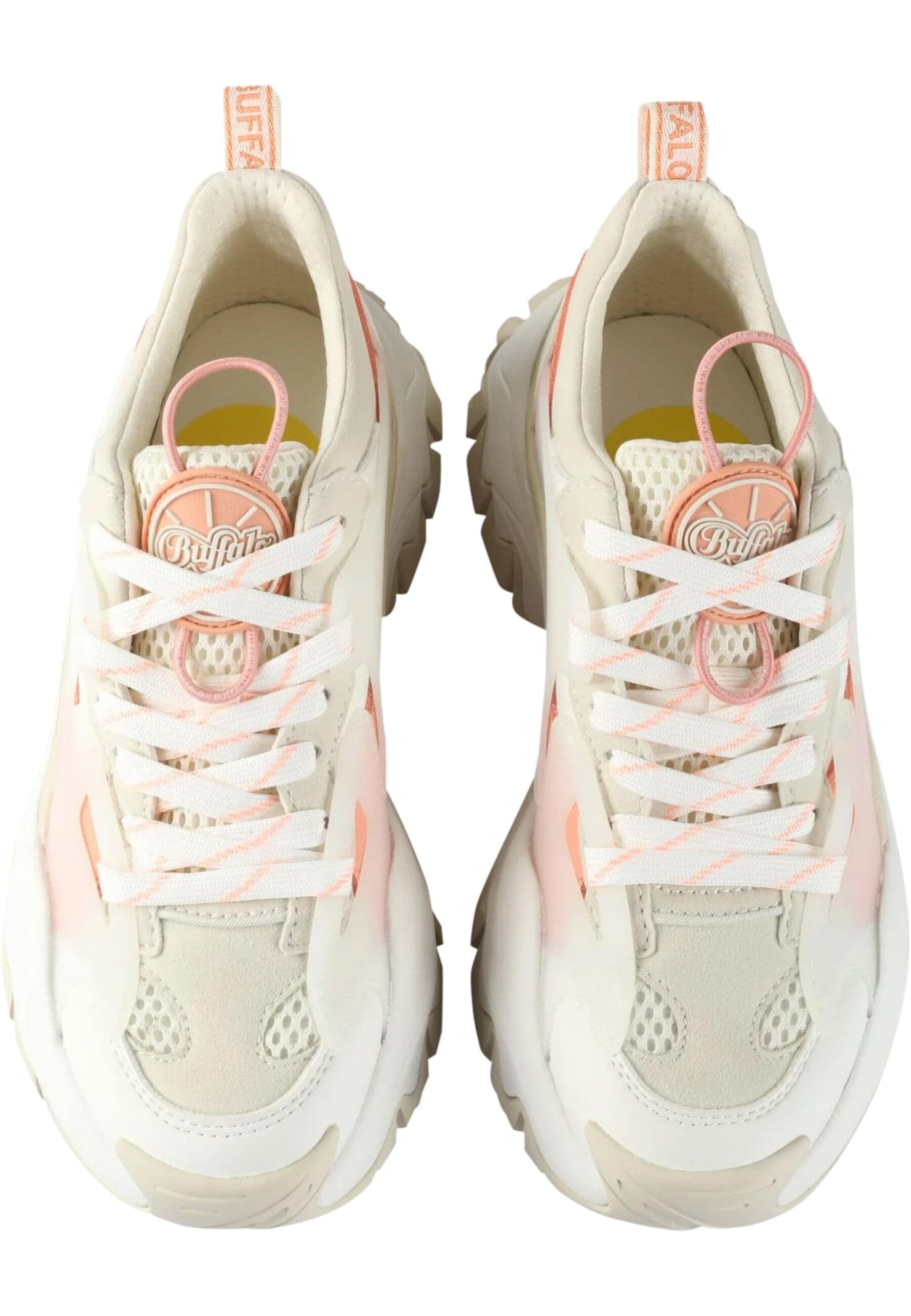 Trainingsschuh BUFFALO "Buffalo Damen Buffalo Trail One Vegan Nappa/Nubuck", Damen, Gr. 41, beige, orange, Kunstfaser, unifarben, Schuhe